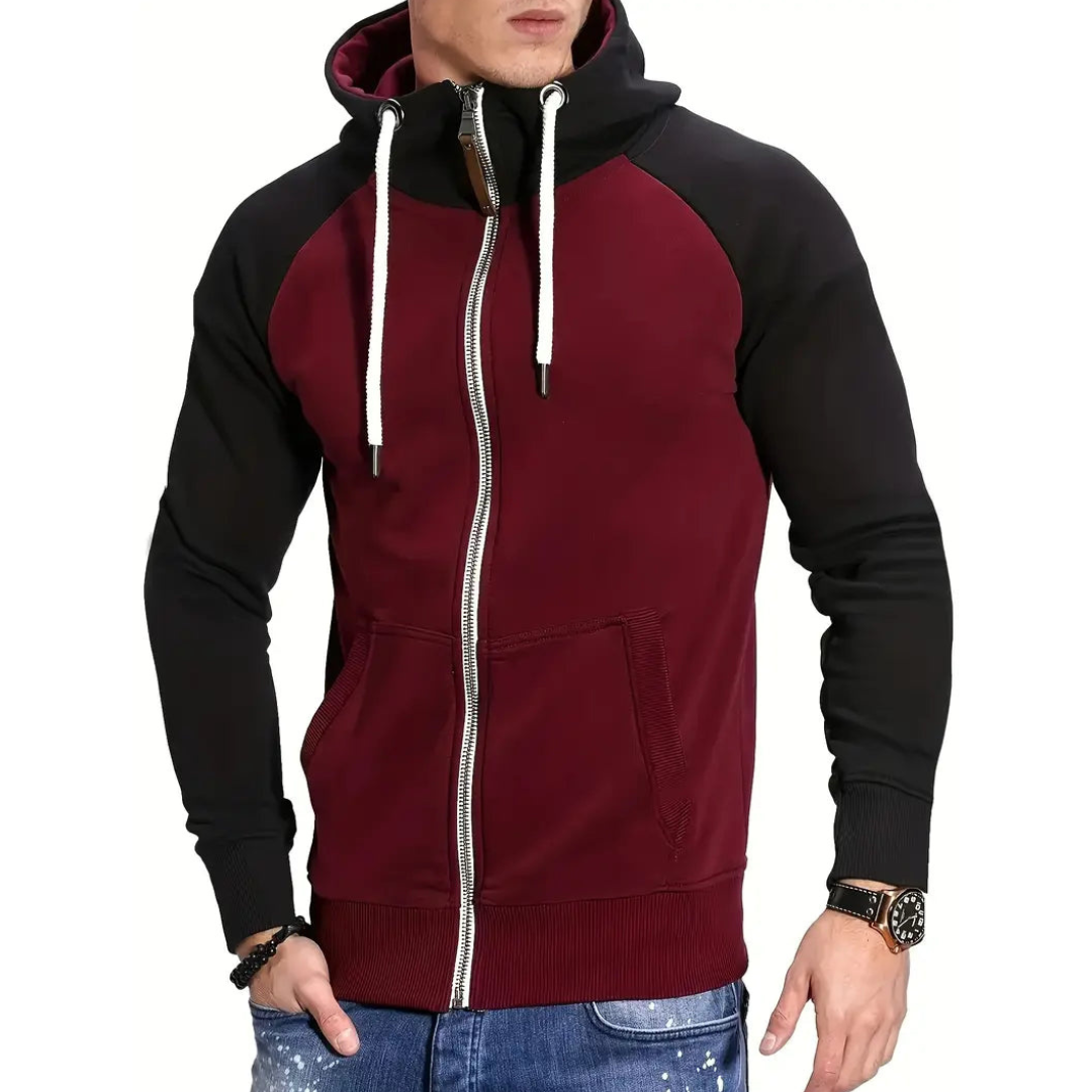 Chaqueta Con Capucha Y Cremallera Para Hombre